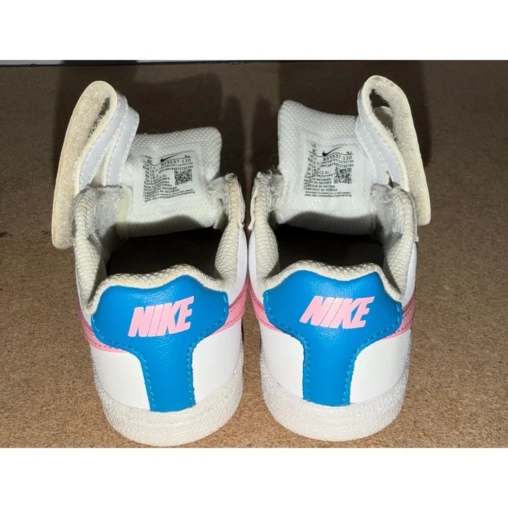 Nike Baby Sneakers White Pink Blue Court Royale Leather
